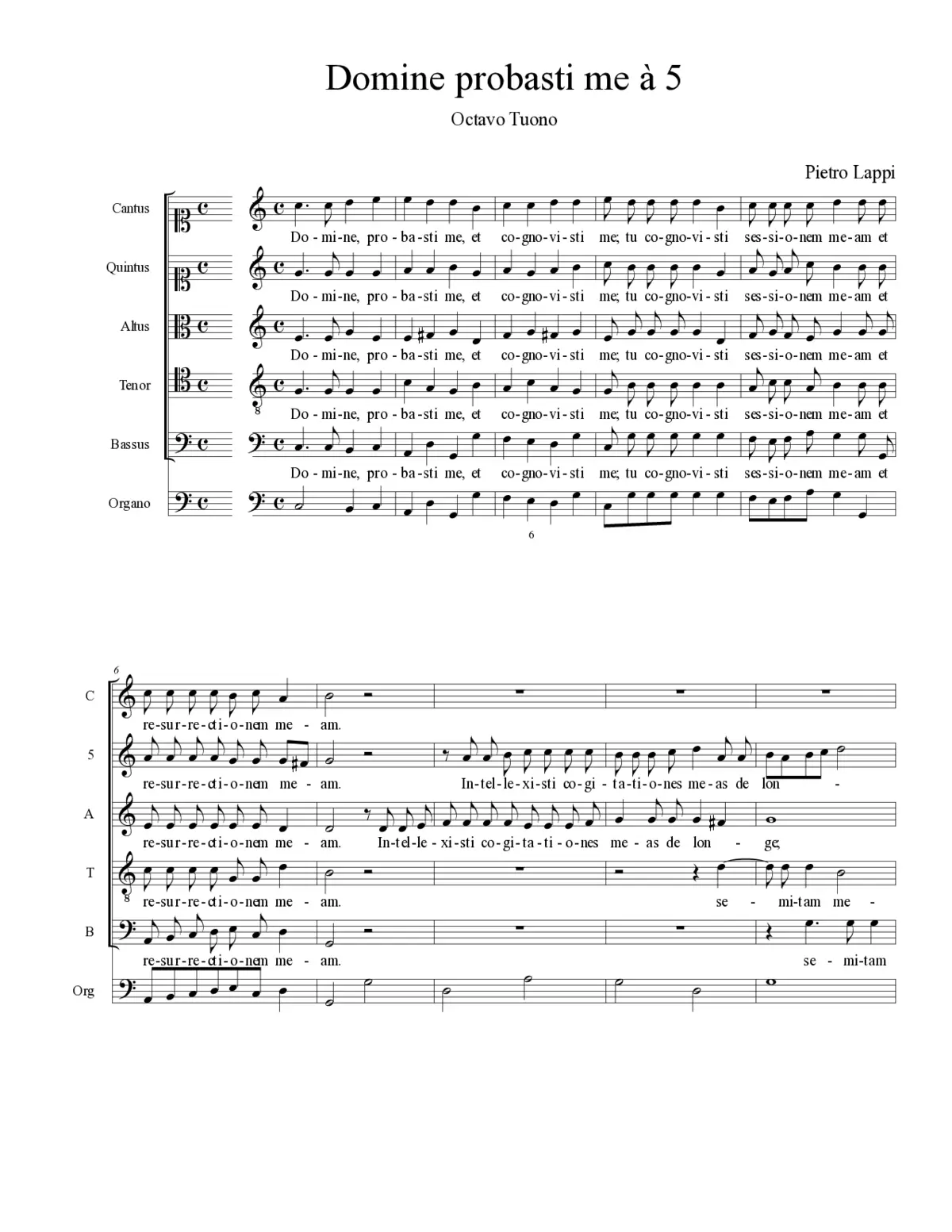 Domine probasti me à 5 - Page 1