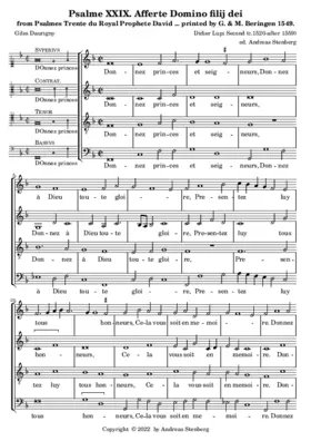 Donnez princes et seigneurs, Psalme XXIX