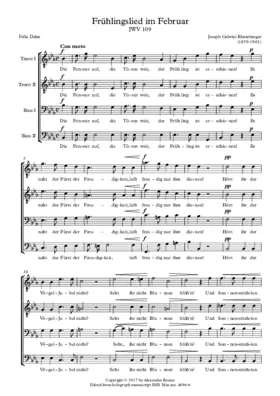 Frühlingslied im Februar, JWV 109