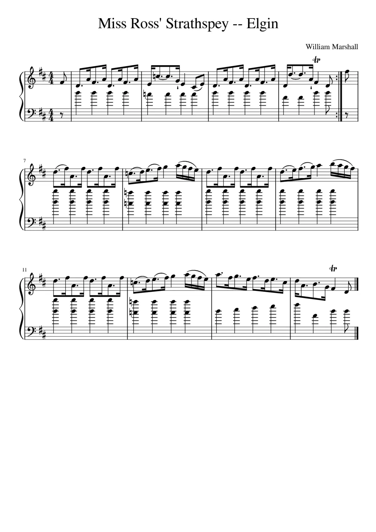 Miss Ross' Strathspey -- Elgin - Page 1