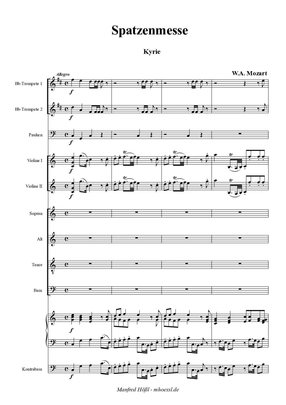 Missa brevis in C, KV 220 'Spatzen-Messe' - Page 1