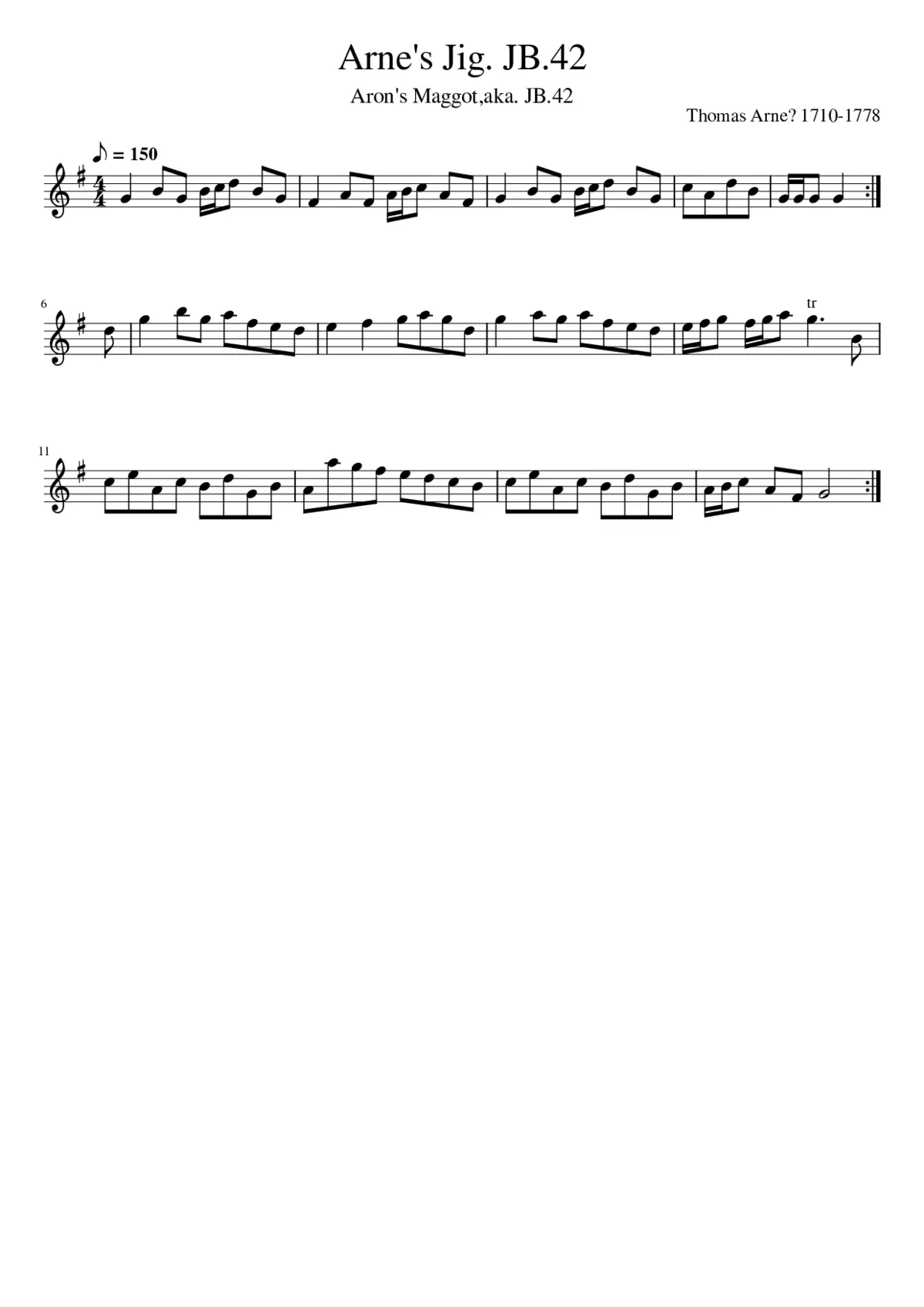 Arne's Jig. JB.42 - Page 1