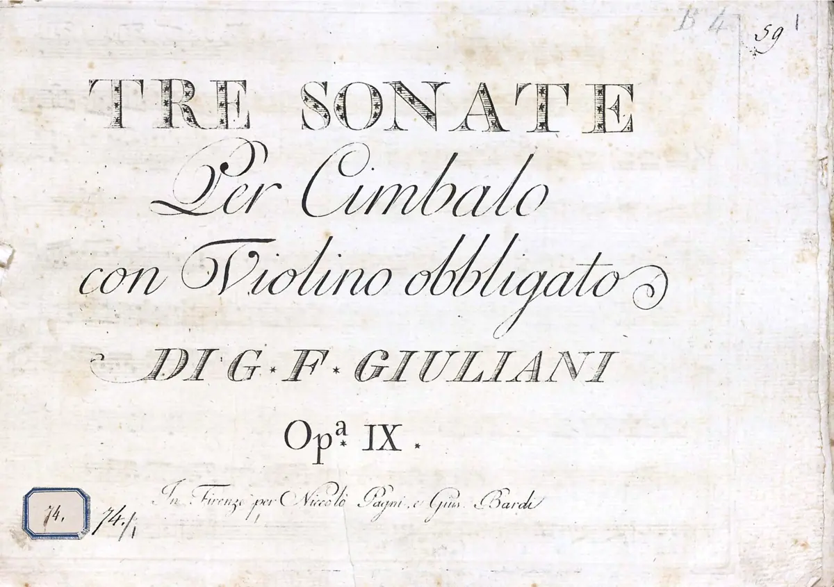 3 Sonatas for Harpsichord and Violin, Op.9 - Page 1