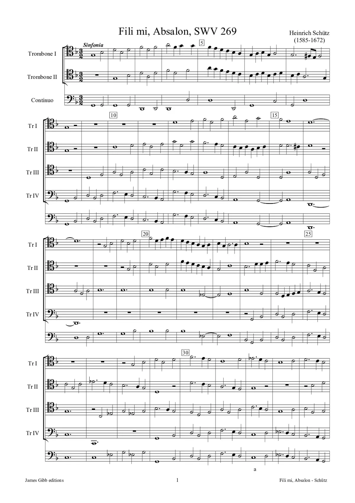 Fili mi, Absalon, SWV 269 - Page 1