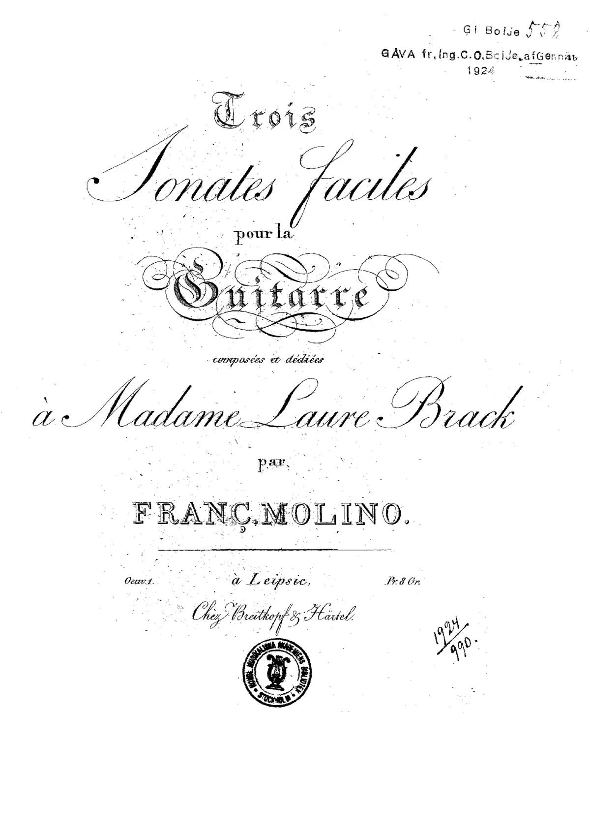 Trois Sonates faciles - Page 1