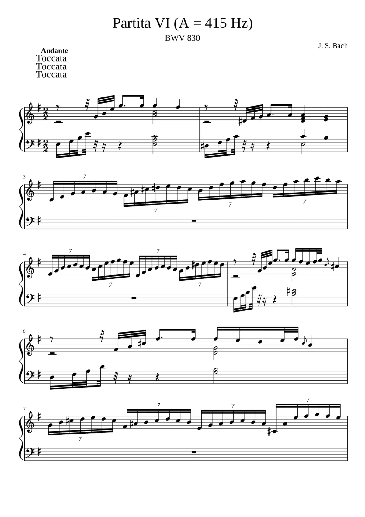 Partita in E minor BWV 830 - Page 1