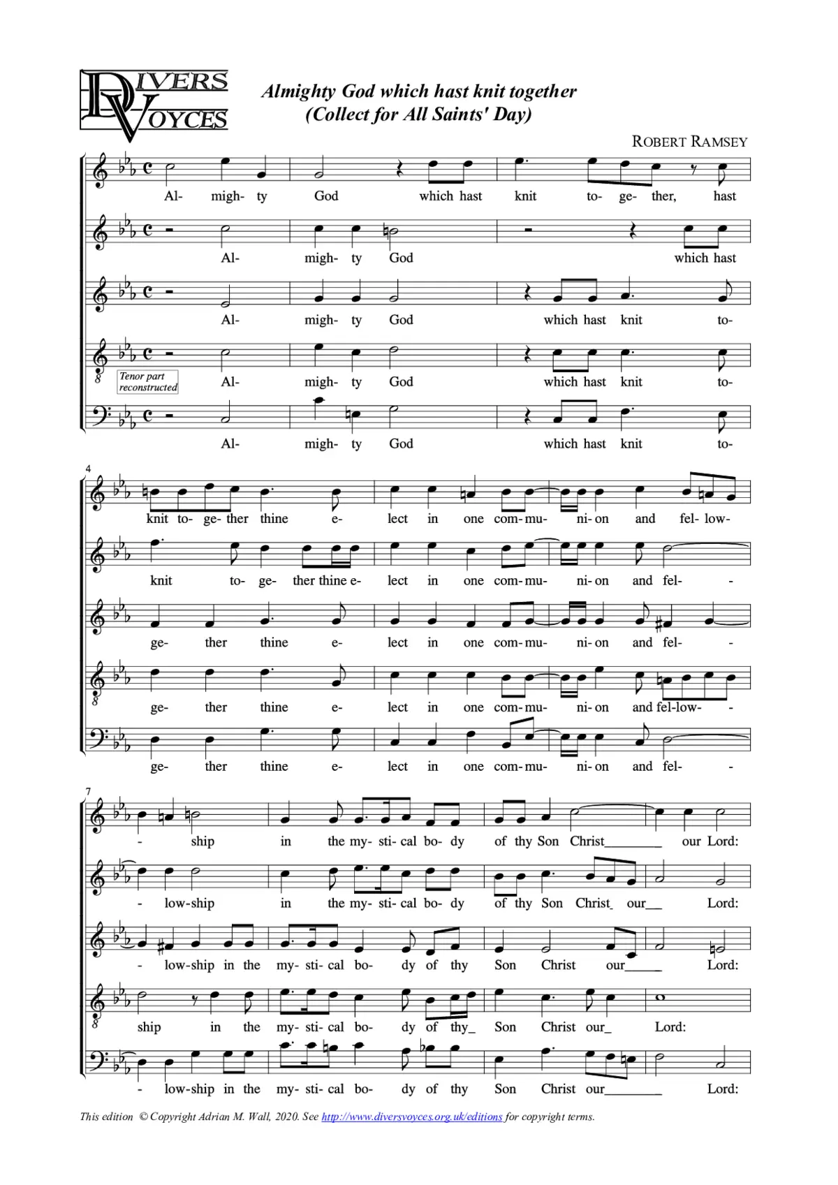 Almighty God which hast knit together - Page 1