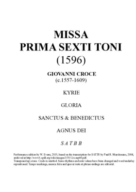 Missa prima sexti toni
