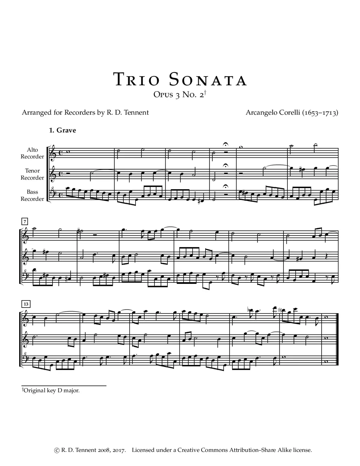 Trio Sonata in D major - Page 1