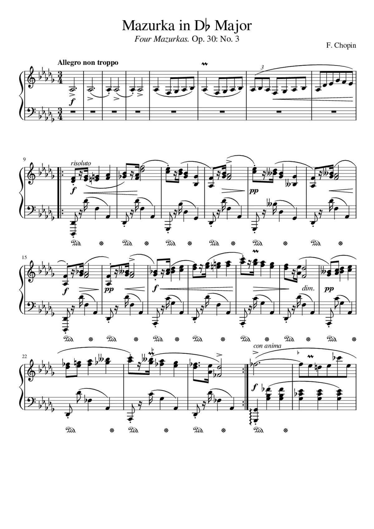 Mazurkas Op.30 - Page 1