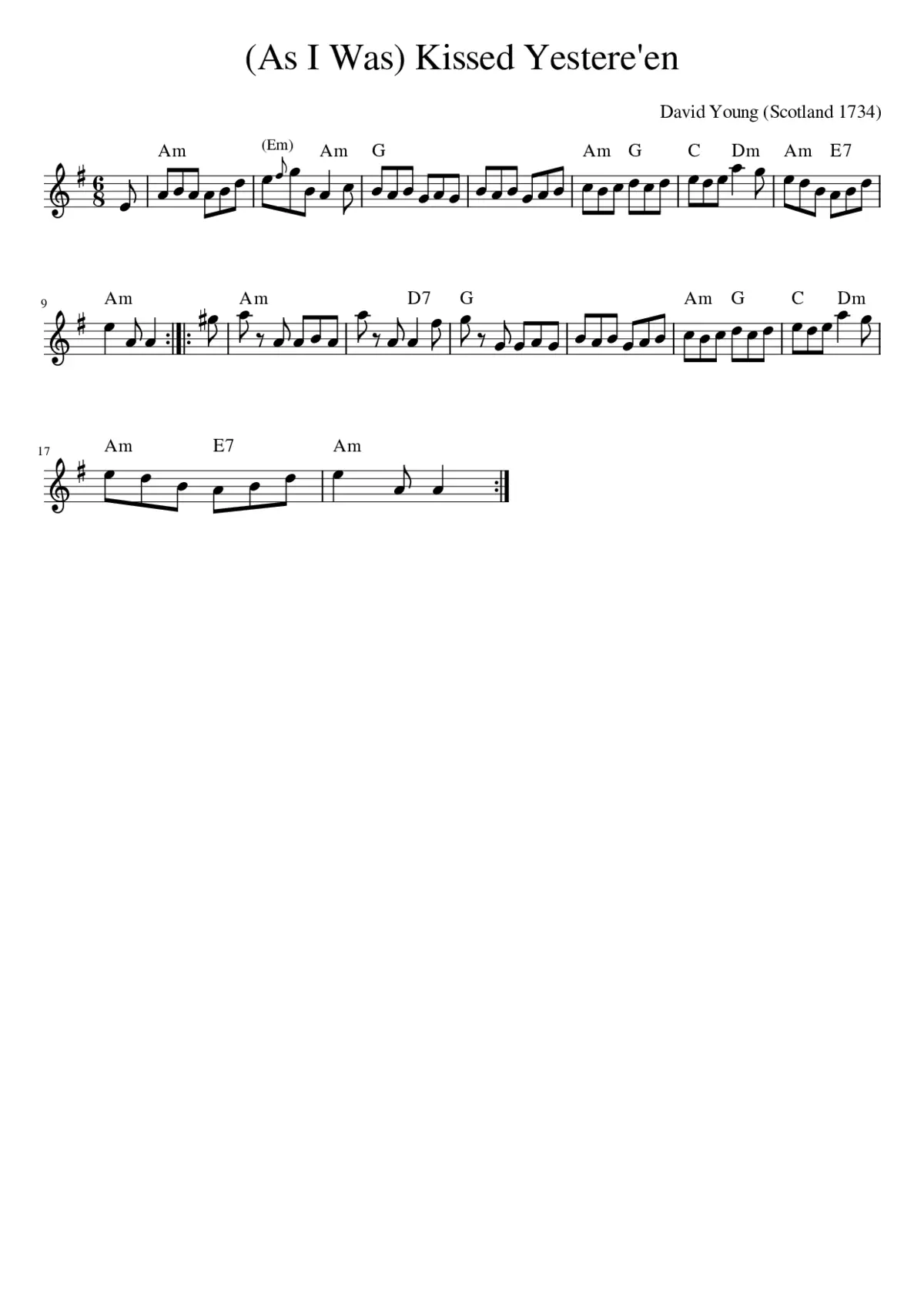 (As I Was) Kissed Yestere'en - Page 1