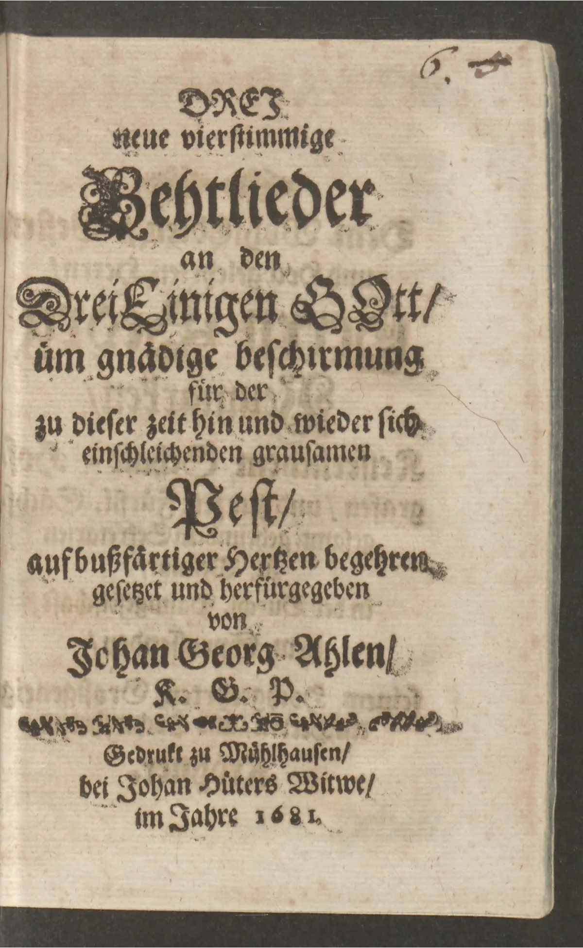 3 Betlieder um gnädige Beschirmung vor der Pest - Page 1