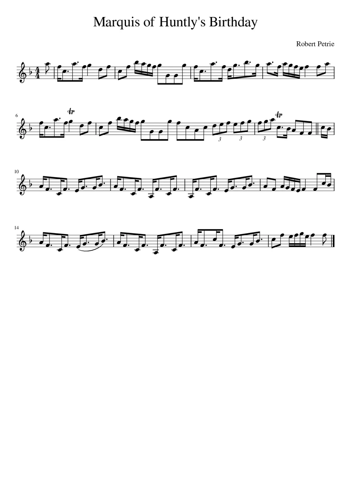 Marquis of Huntly's Birthday - Page 1