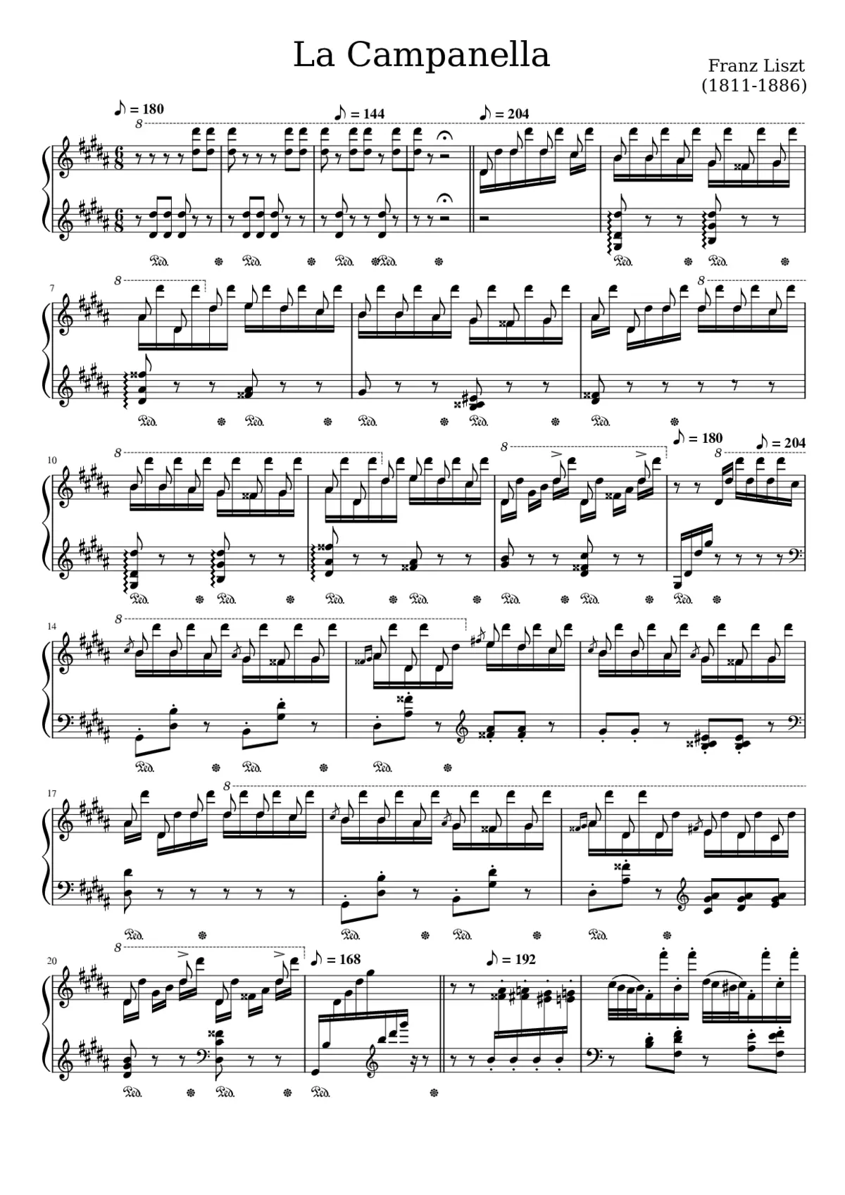 Grandes études de Paganini S.141 - Page 1