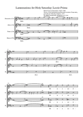 Lamentations for Holy Saturday, Lesson One