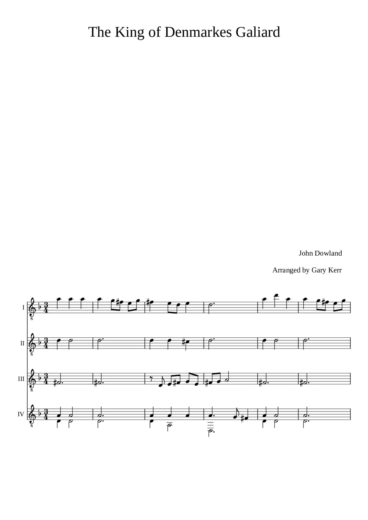 The King of Denmark's Galliard - Page 1