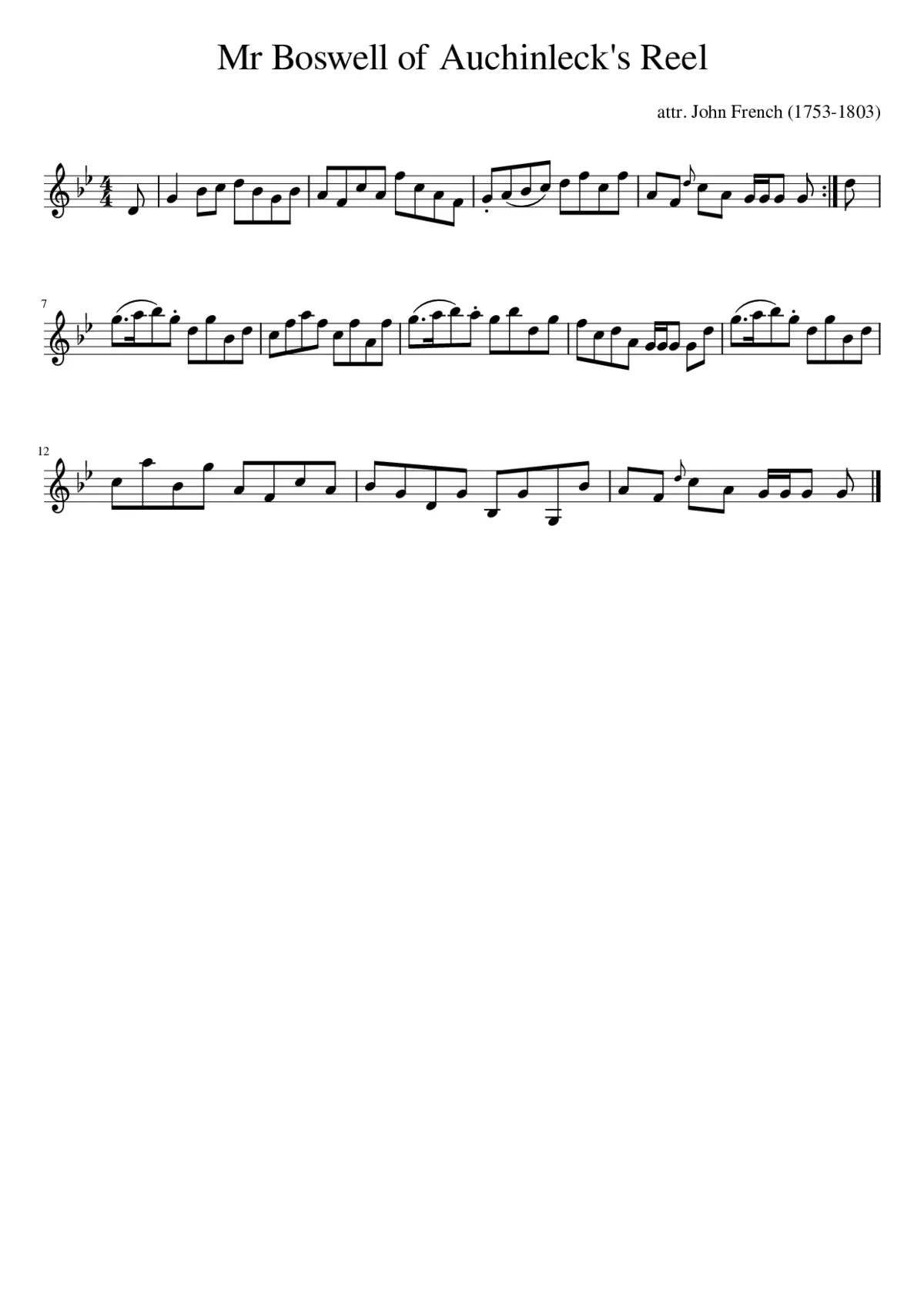 Mr Boswell of Auchinleck's Reel - Page 1