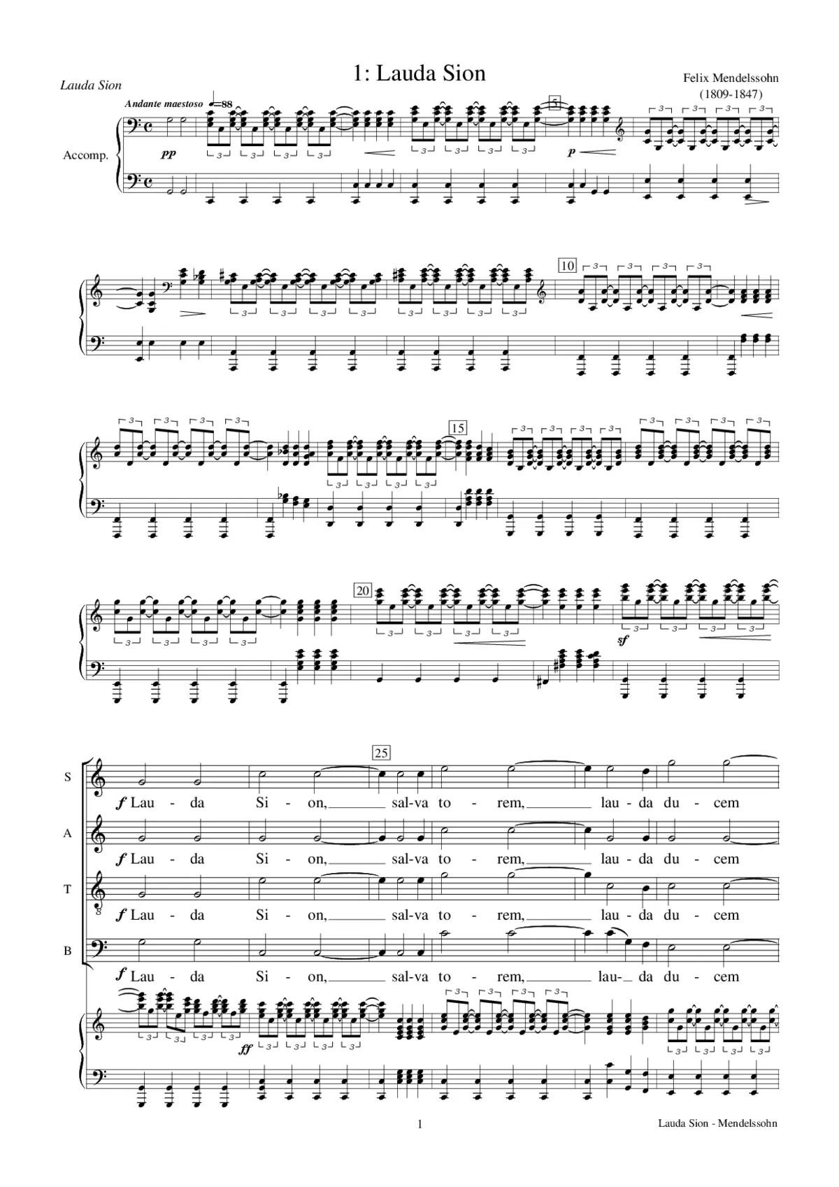 Lauda Sion, Op. 73 - Page 1