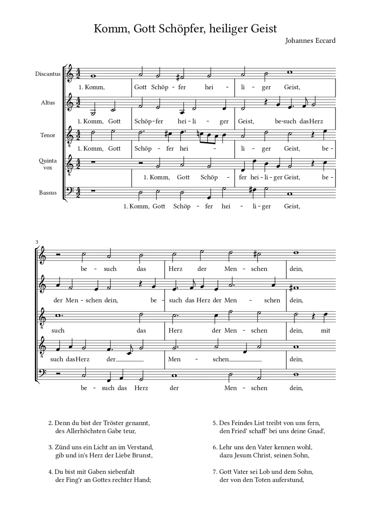 Komm, Gott Schöpfer, heiliger Geist - Page 1