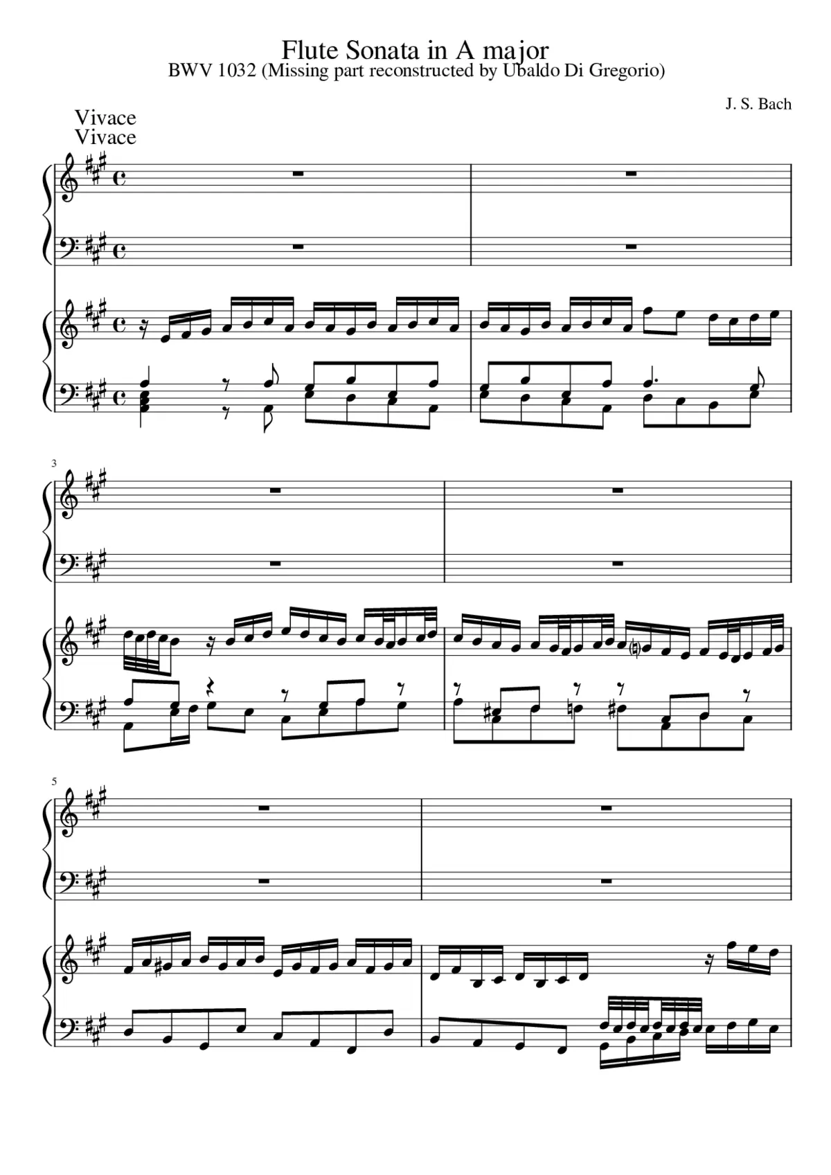 Flute Sonata in A major BWV 1032 - Page 1