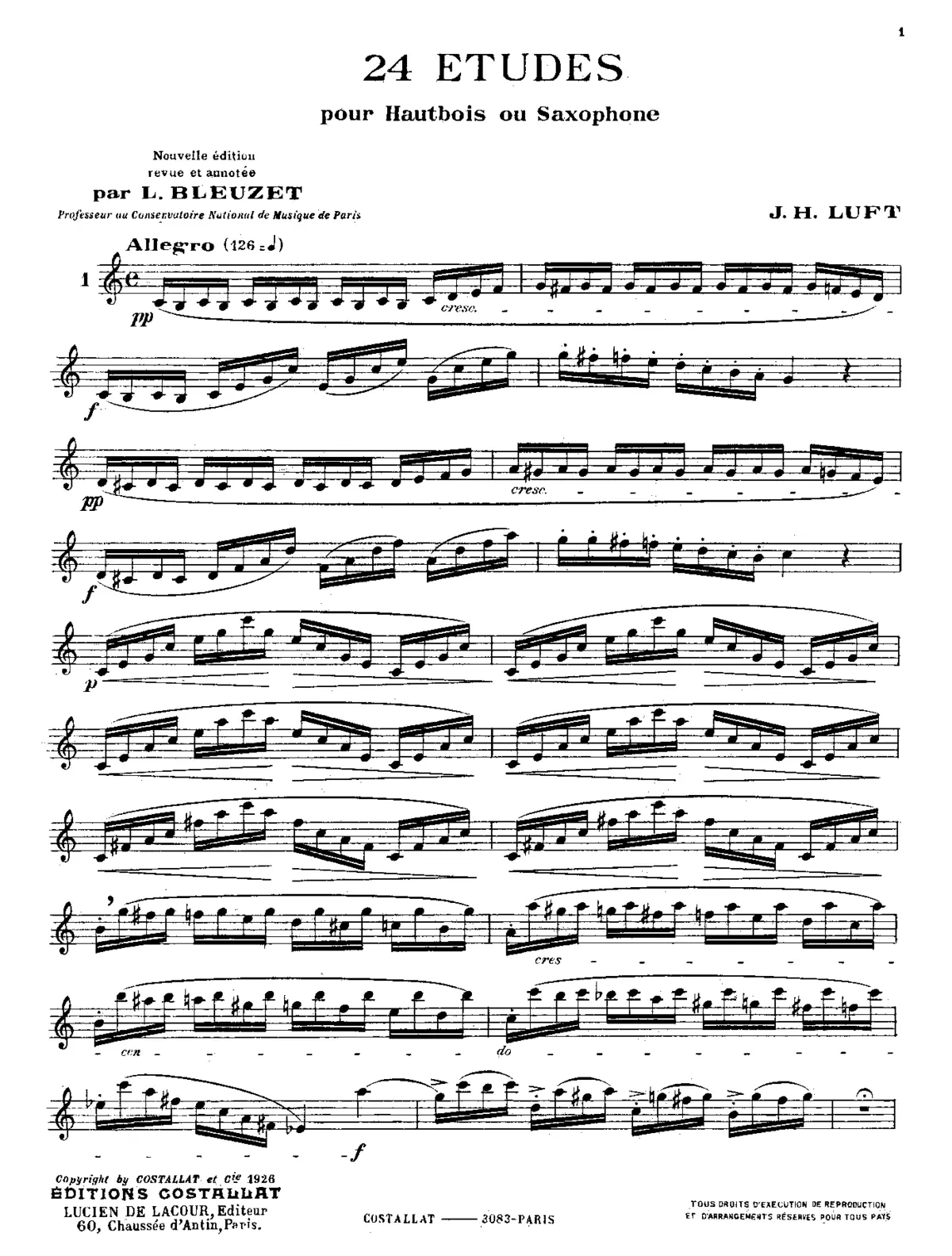 24 Etudes for oboe or saxophone - Page 1