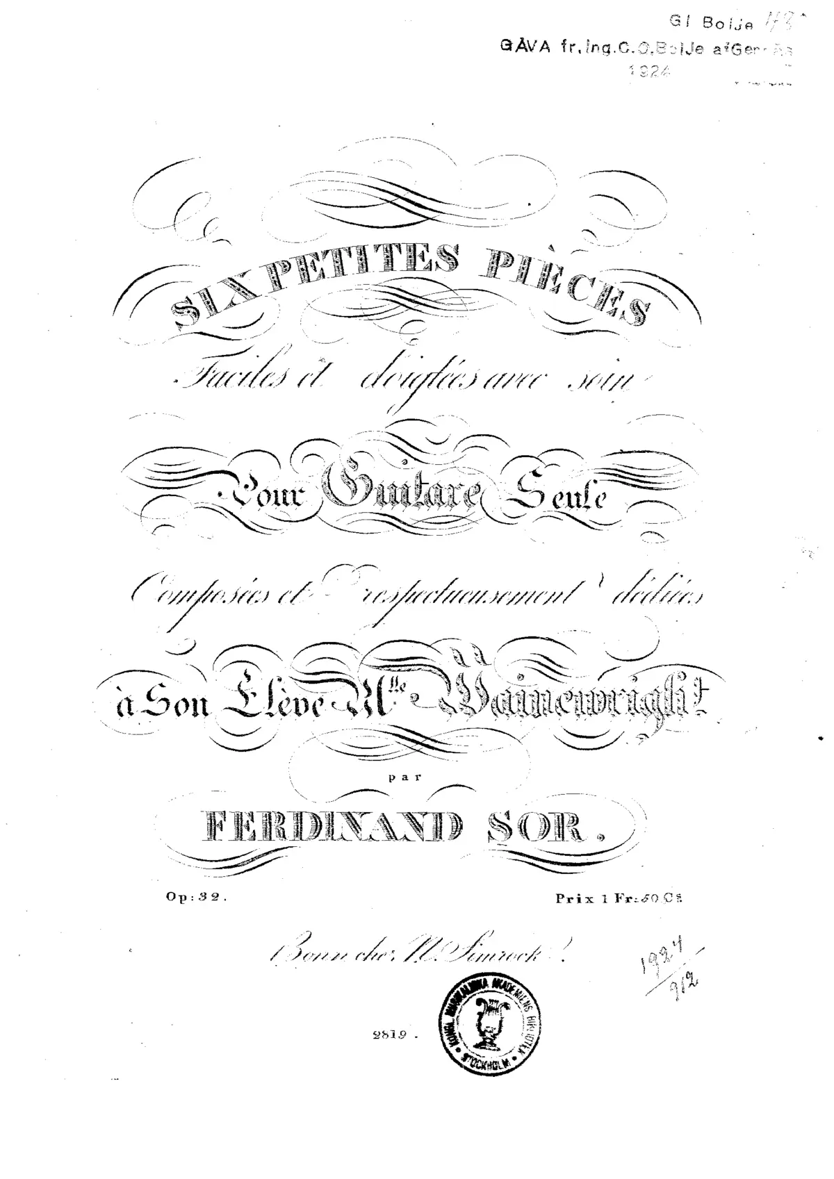 6 Petites Pièces (6 Small Pieces) - Page 1