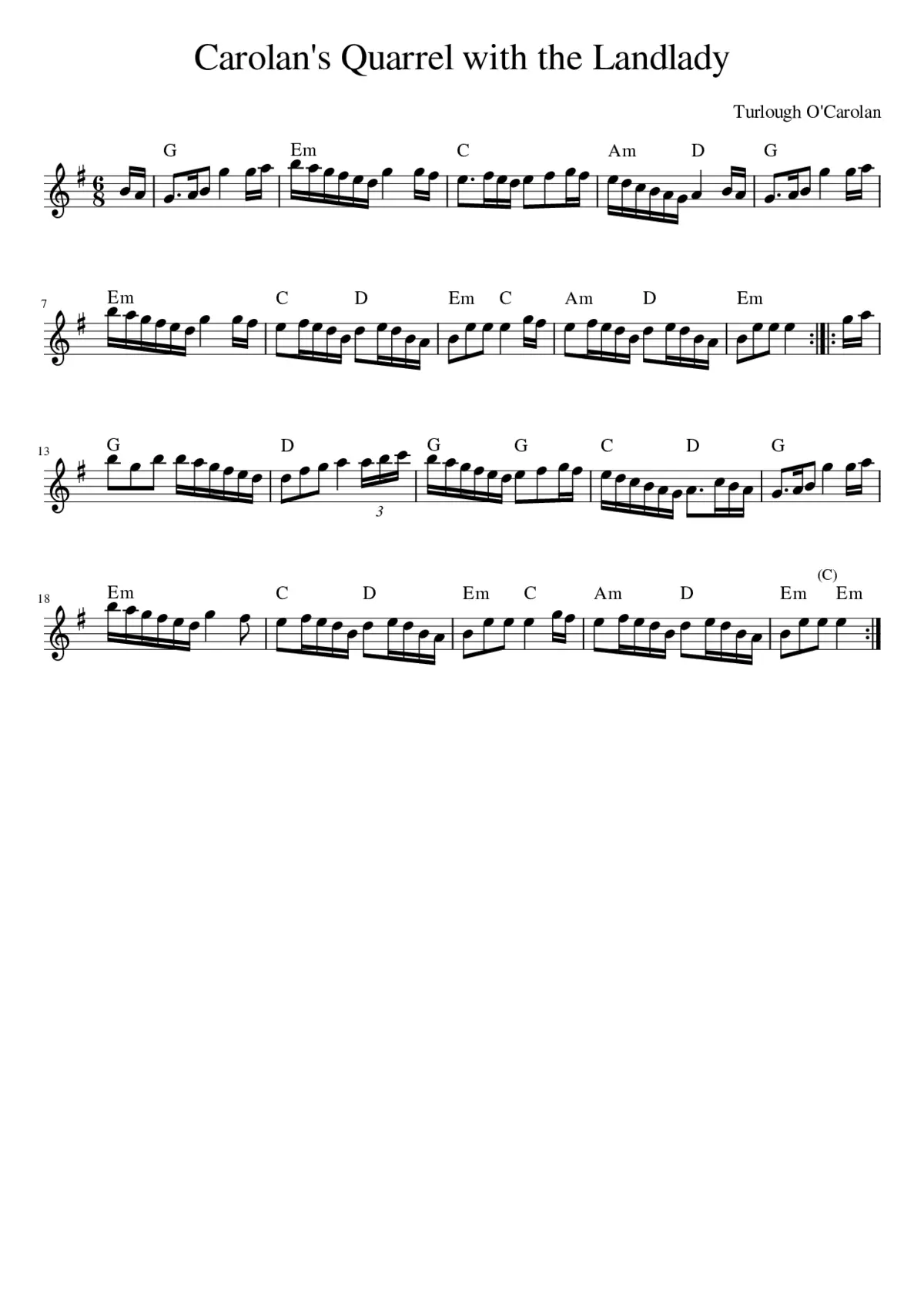 Carolan's Quarrel With The Landlady - Page 1