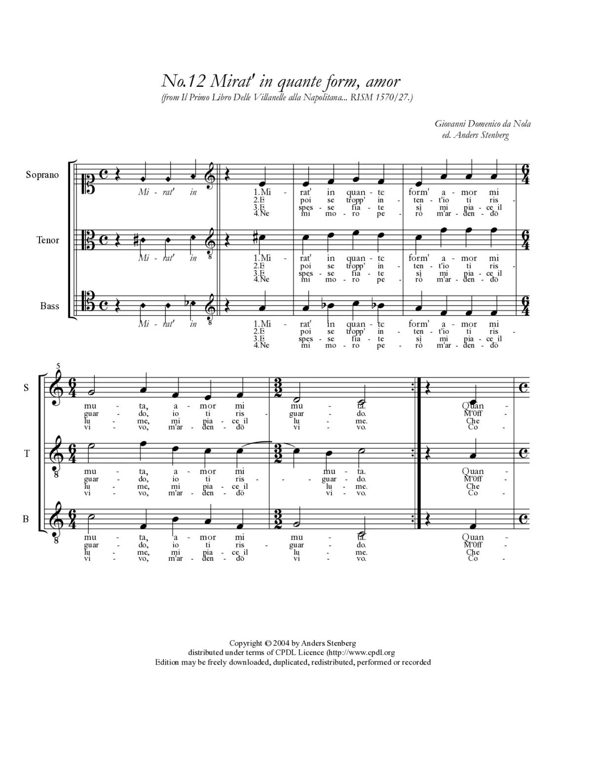 Mirat' in quante form' amor - Page 1
