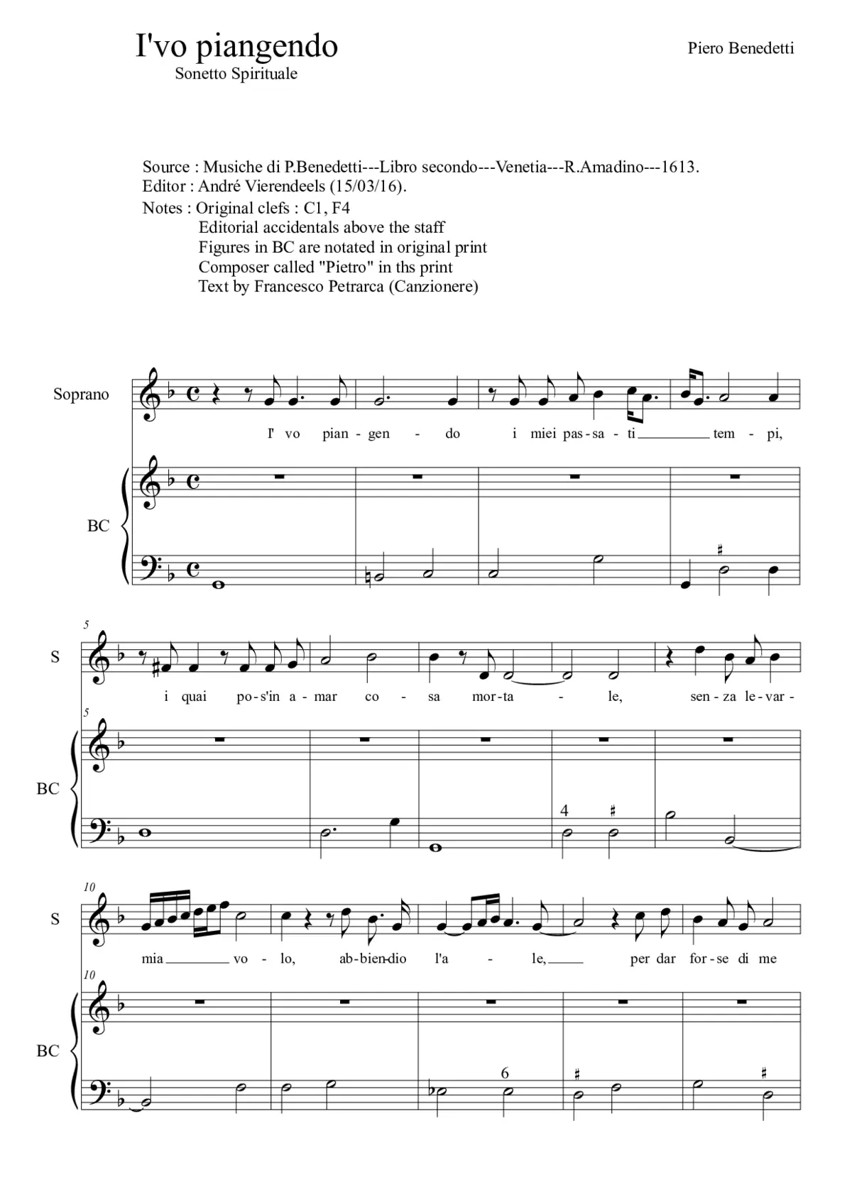 I' vo piangendo - Page 1