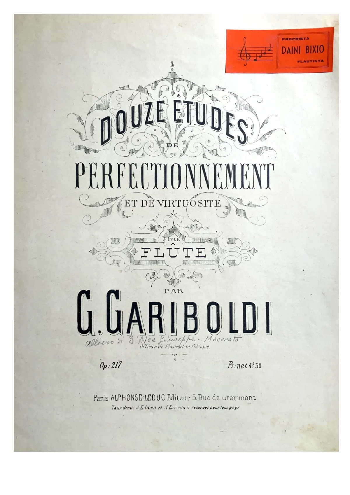 12 Etudes de Perfectionnement et de Virtuosité - Page 1
