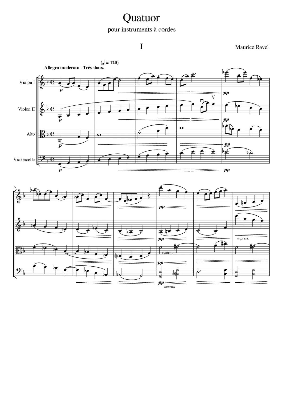 String Quartet in F major - Page 1