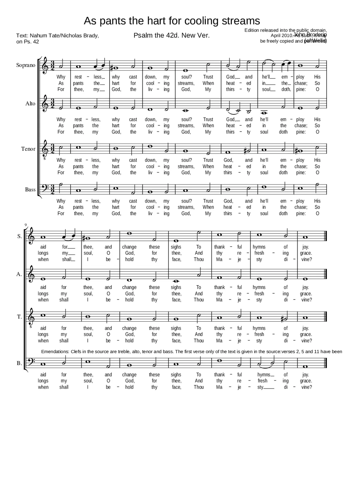 As pants the hart for cooling streams - Page 1