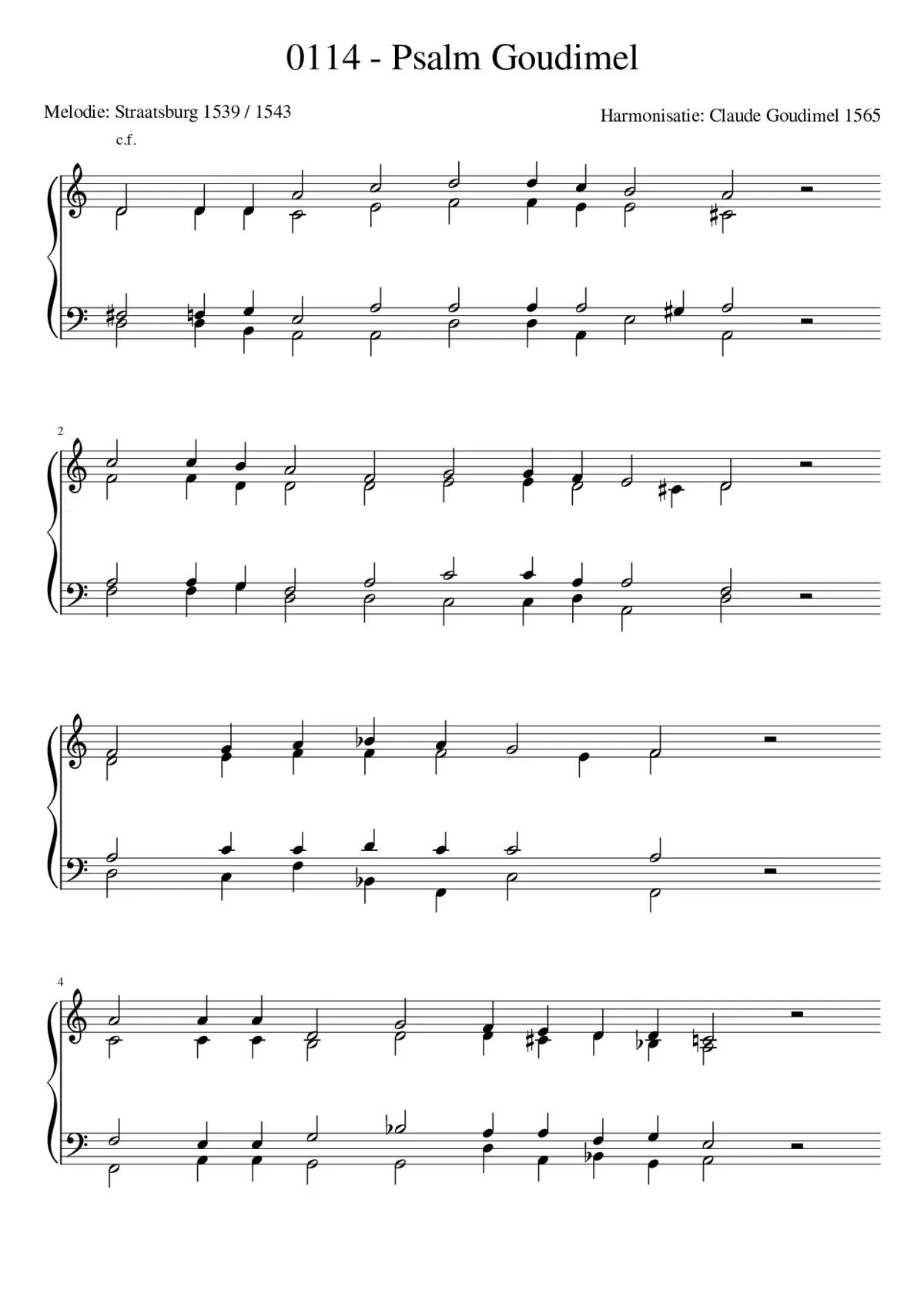 Goudimel Psalms 114 - Page 1