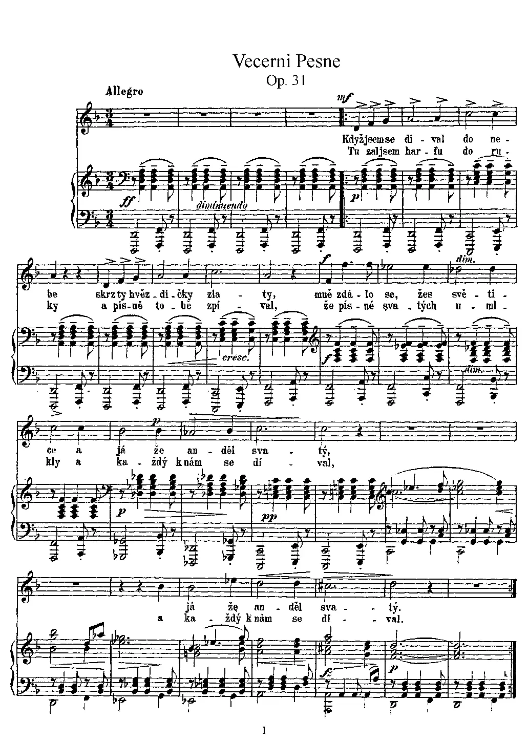 Evening Songs - Page 1