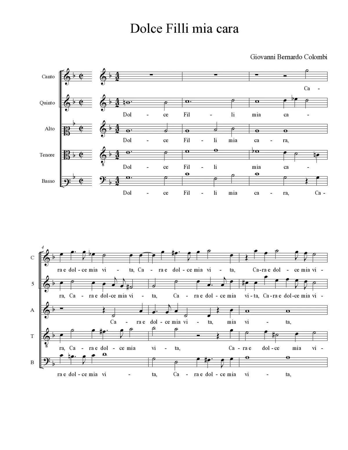 Dolce Filli mia cara - Page 1