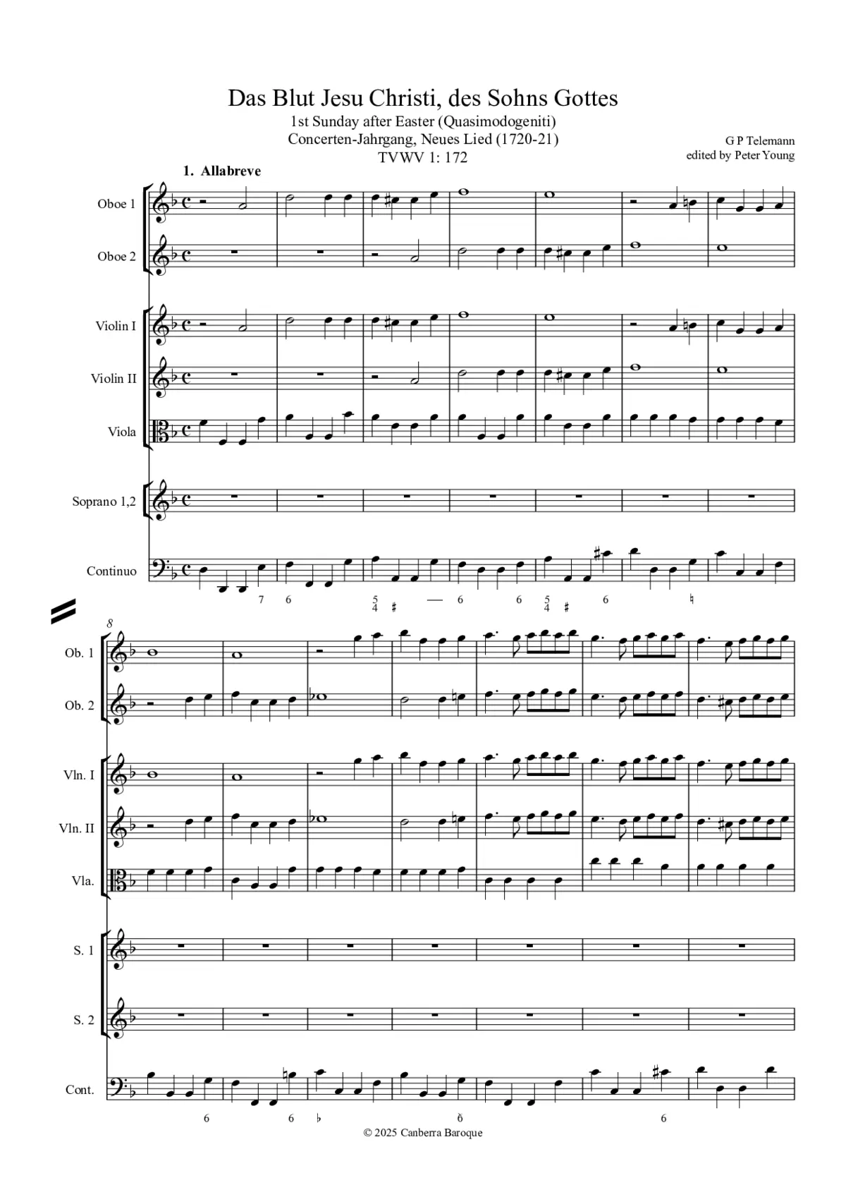 Das Blut Jesu Christi, des Sohns Gottes, TWV 1:172 - Page 1