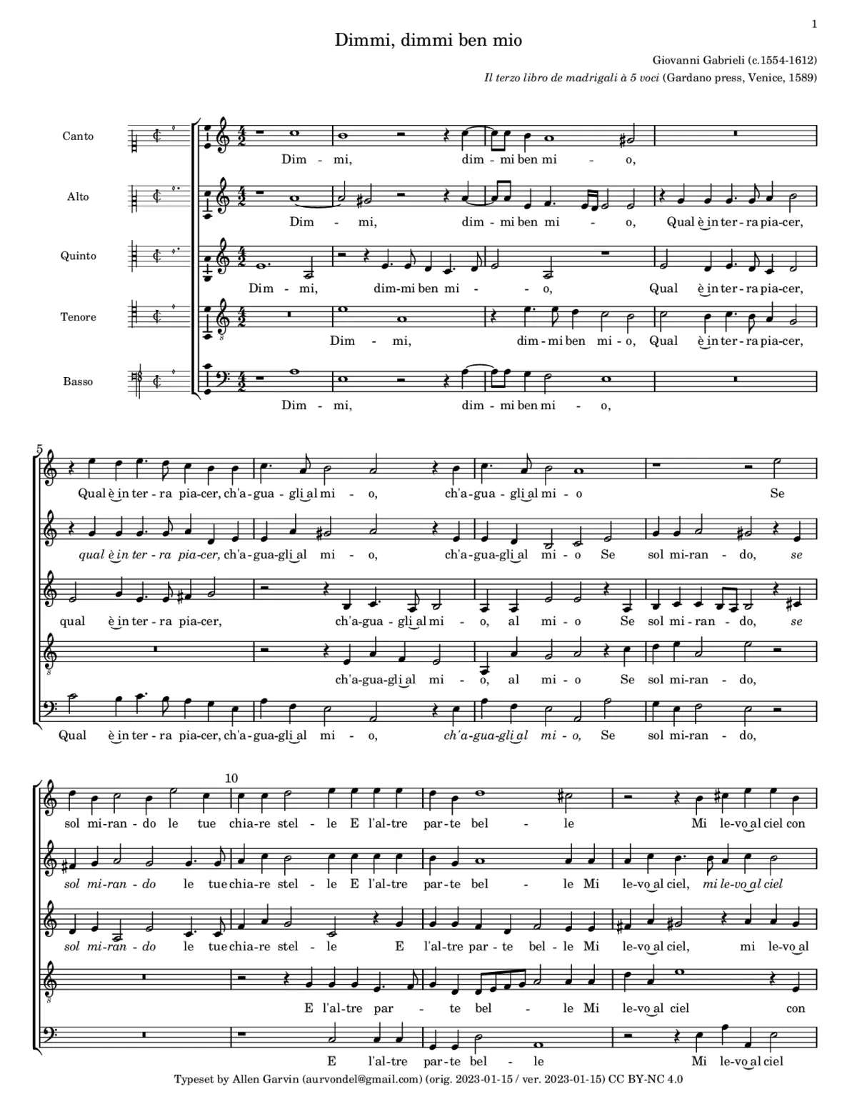 Dimmi, dimmi ben mio - Page 1