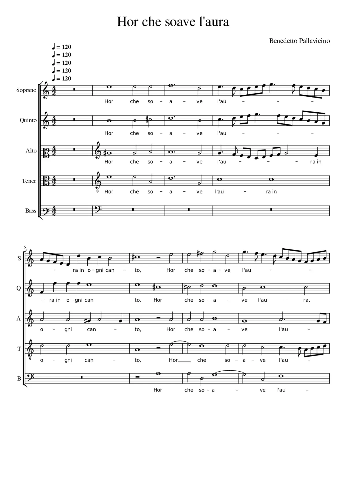 Hor che soave l'aura - Page 1