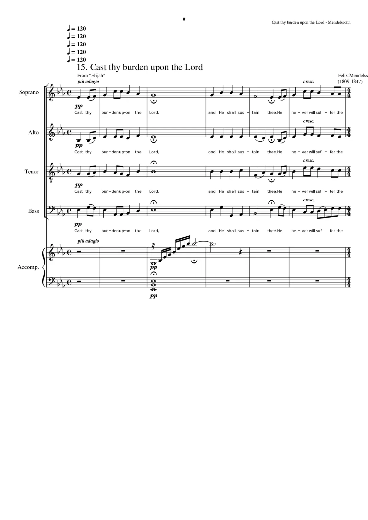 Cast thy burden upon the Lord / Wirf dein Anliegen auf den Herrn - Page 1