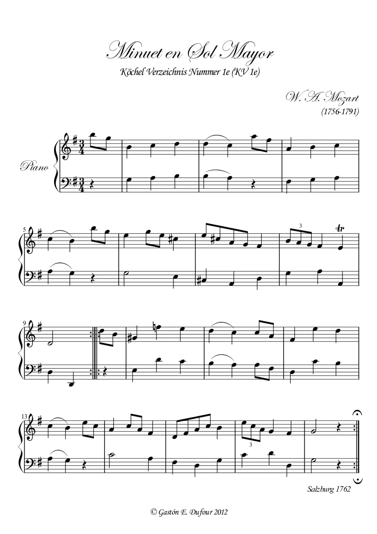 Minuet in G major - Page 1