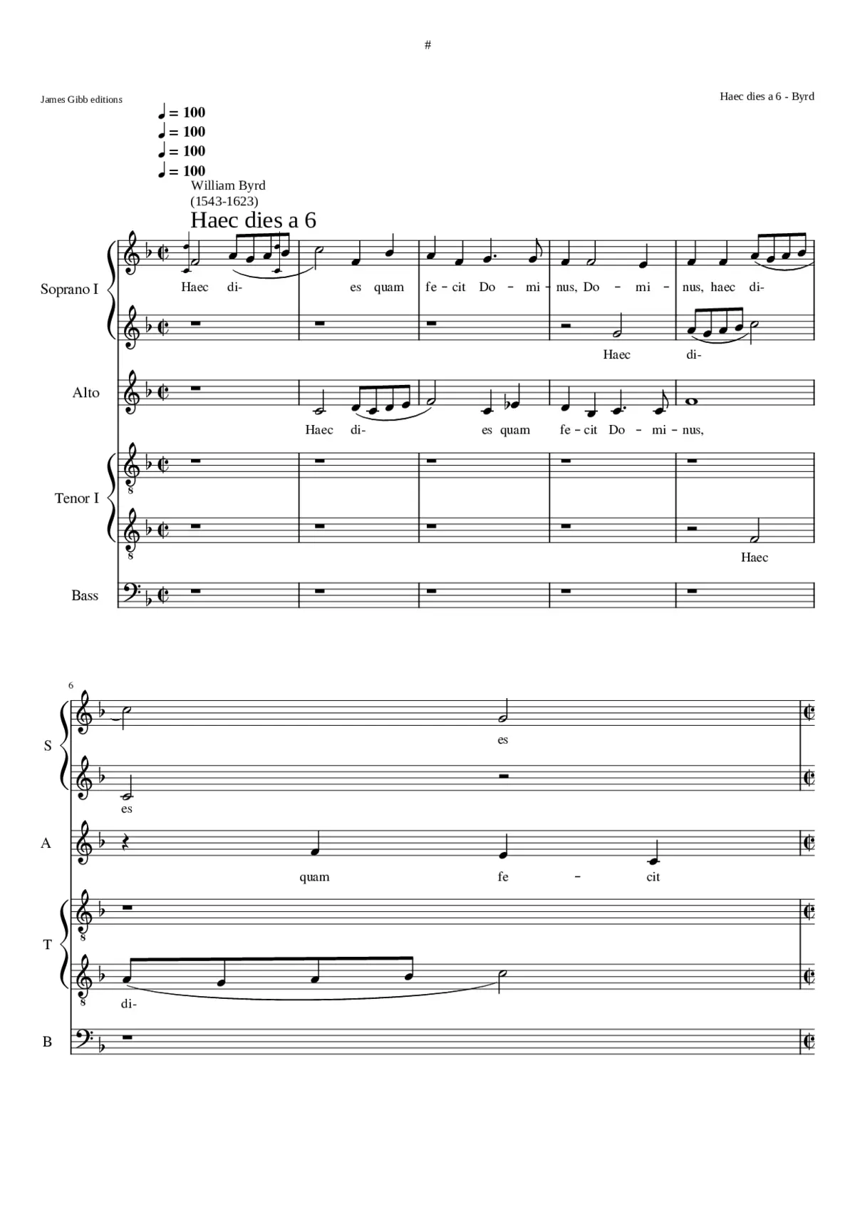 Haec dies à 6 - Page 1