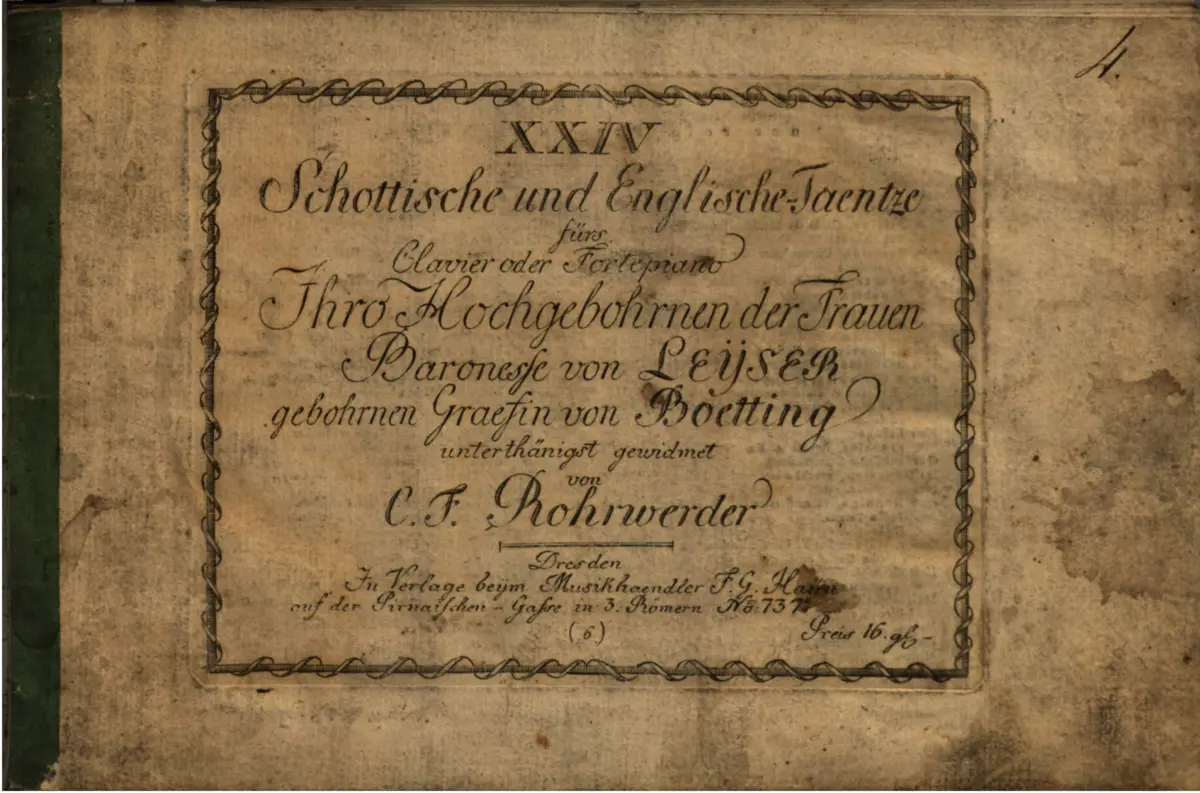 XXIV Schottische und Englische Taentze fürs Clavier oder Fortepiano - Page 1