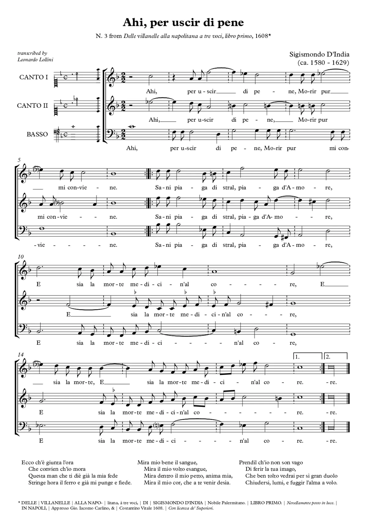 Ahi per uscir di pene - Page 1