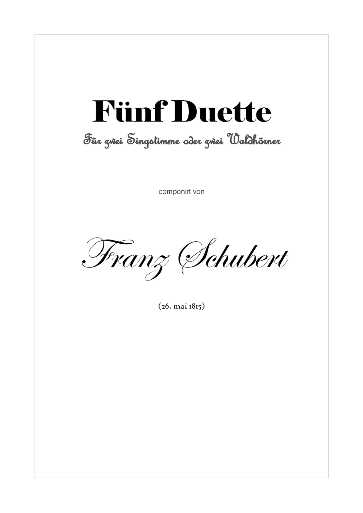 Fünf Duette - Page 1