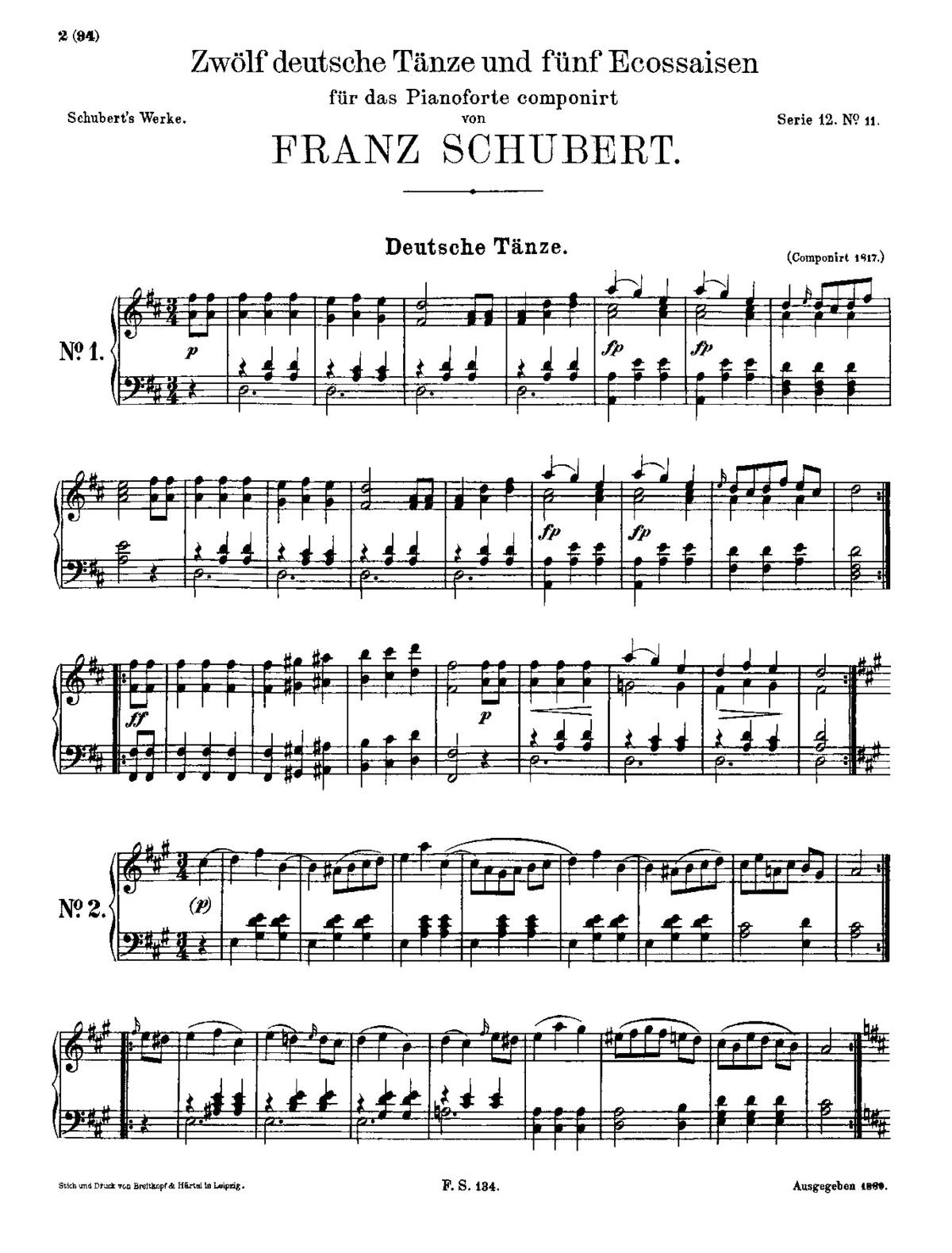12 German Dances - Page 1