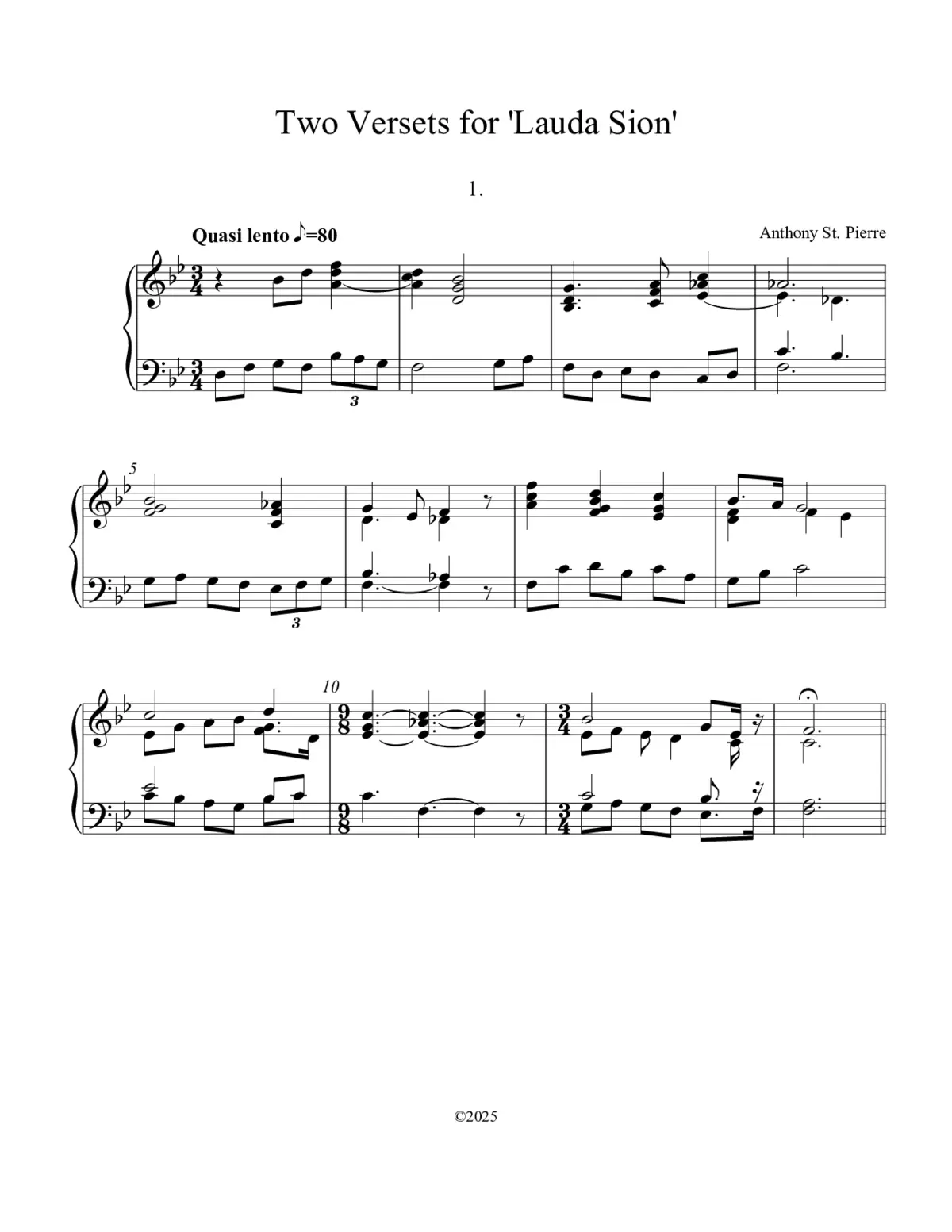 2 Versets for 'Lauda Sion' - Page 1