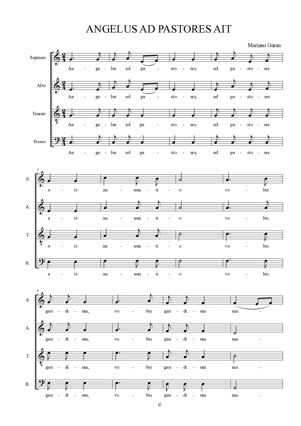 Angelus ad pastores ait - Page 1