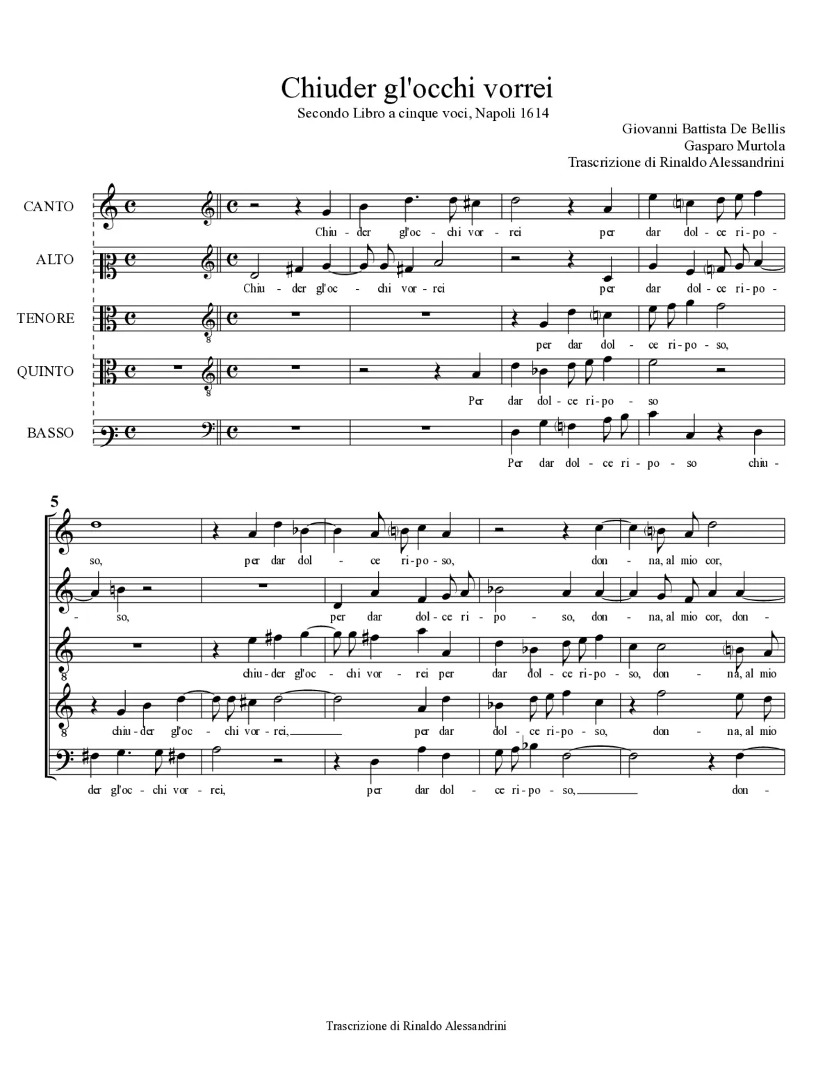 Chiuder gl'occhi vorrei - Page 1