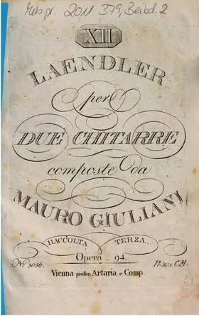 12 Laendler per due Chitarre raccolta terza