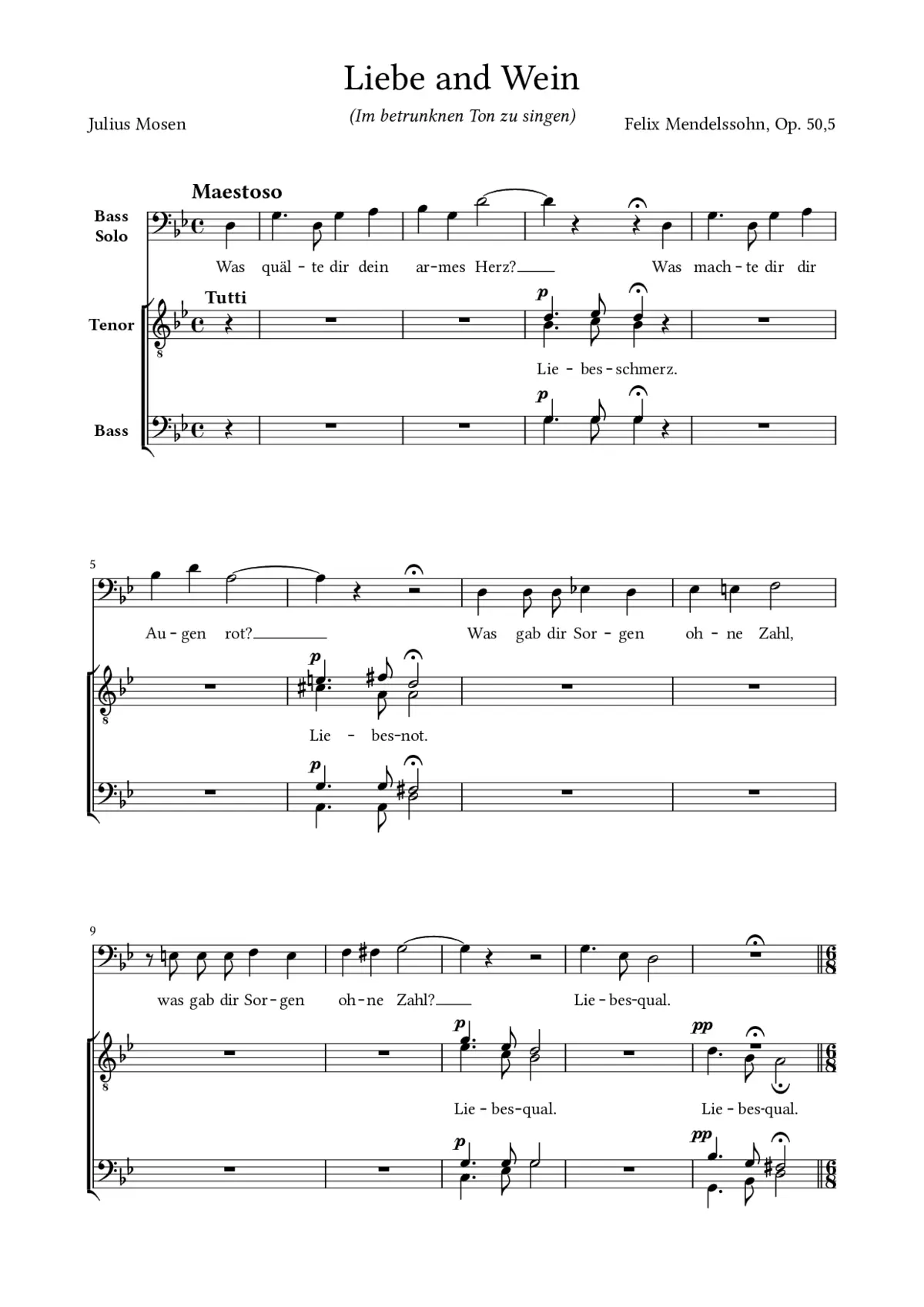 Liebe and Wein, Op. 50, No. 5 - Page 1